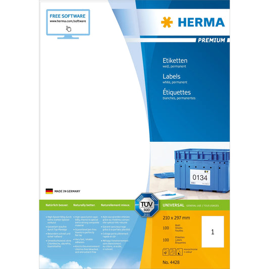 100 HERMA Etiketten 4428 weiß