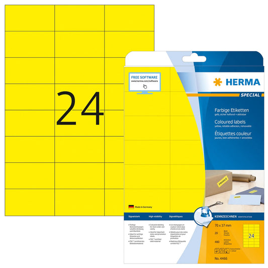 480 HERMA Etiketten 4466 gelb