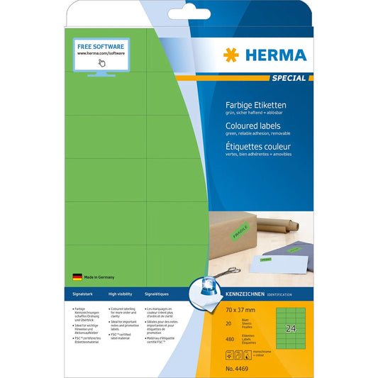 480 HERMA Etiketten 4469 grün
