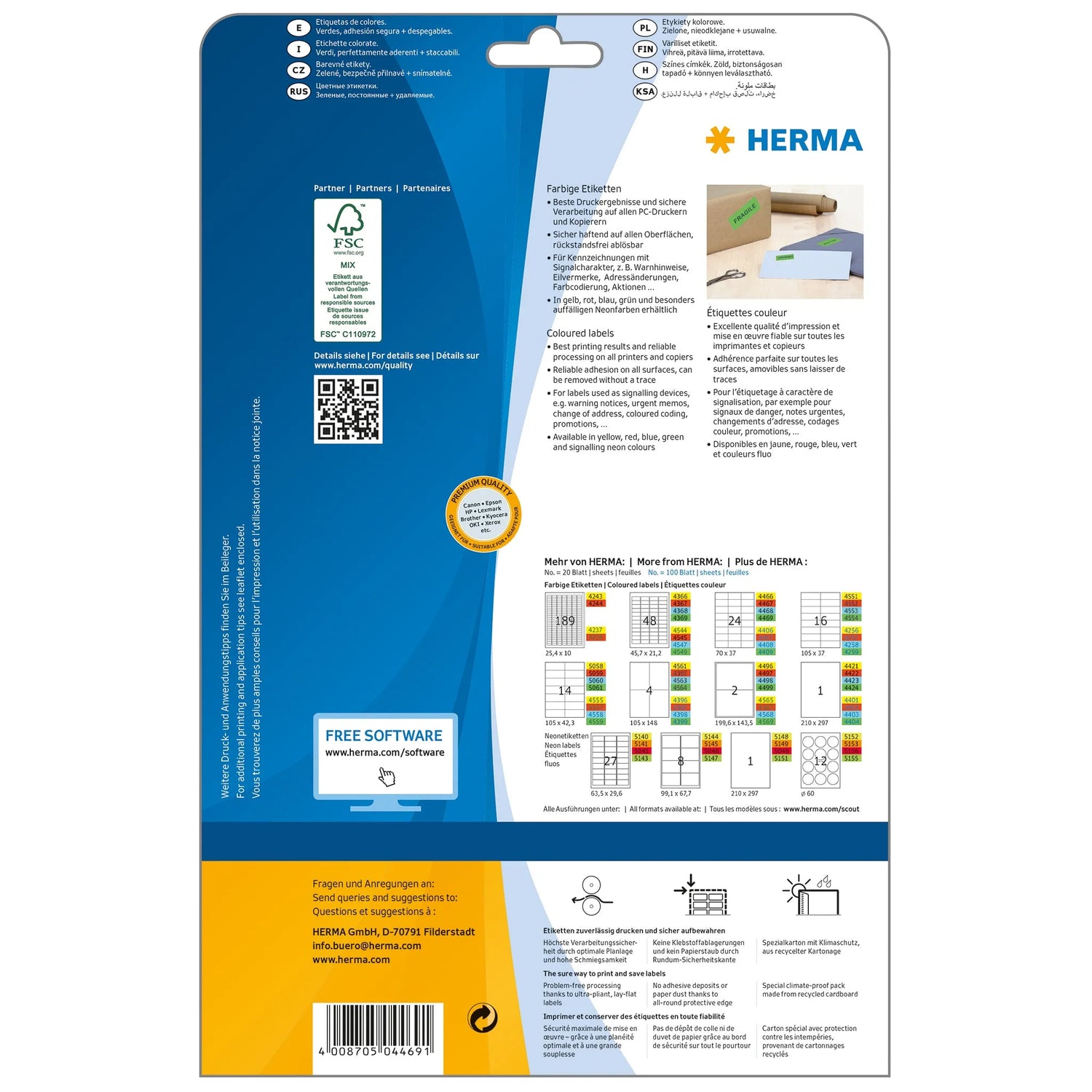 480 HERMA Etiketten 4469 grün