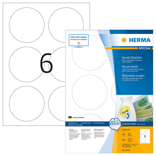 600 HERMA Etiketten 4478 weiß