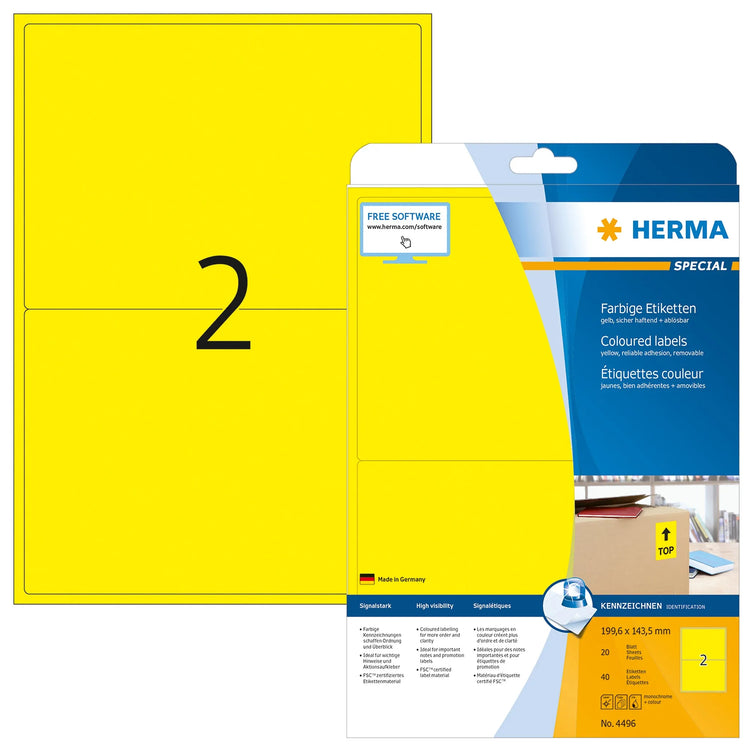 40 HERMA Etiketten 4496 gelb