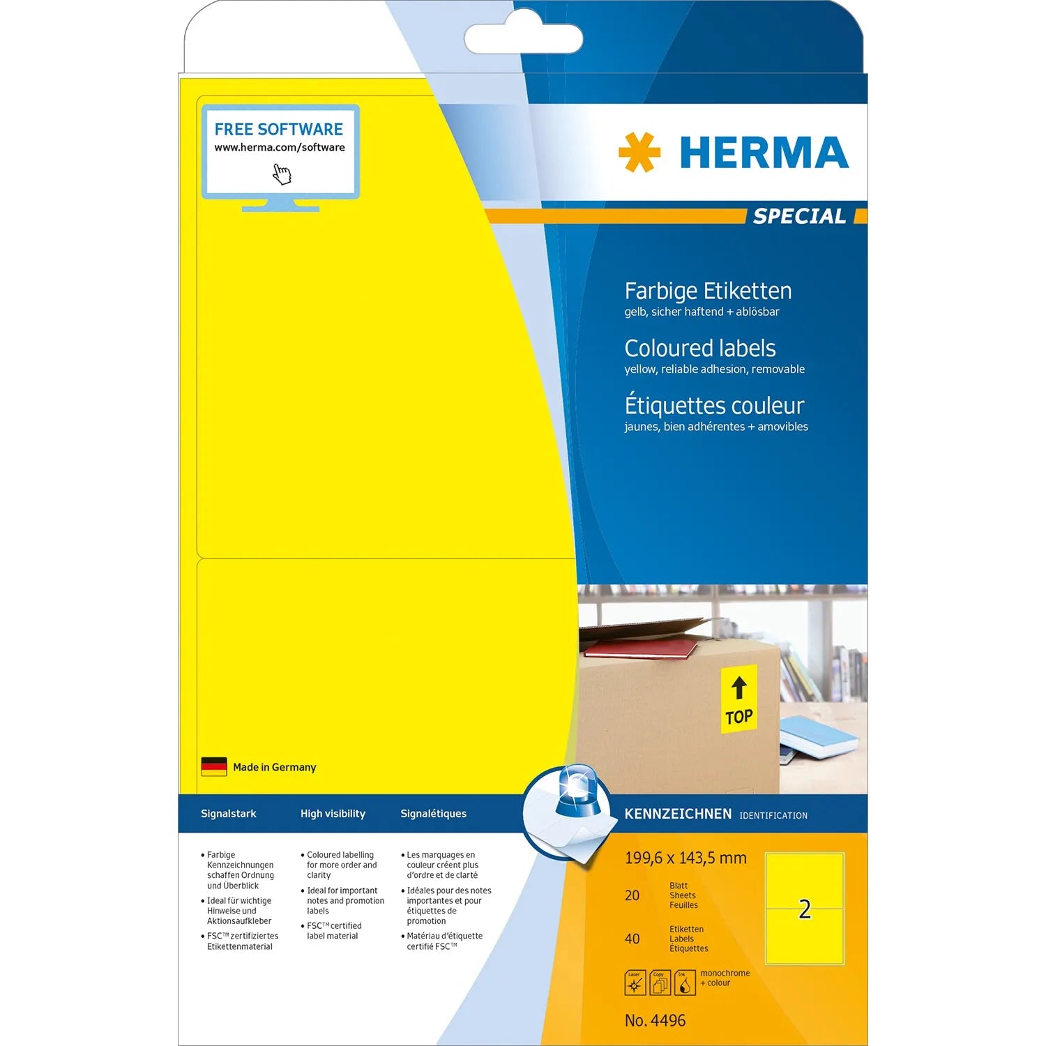 40 HERMA Etiketten 4496 gelb