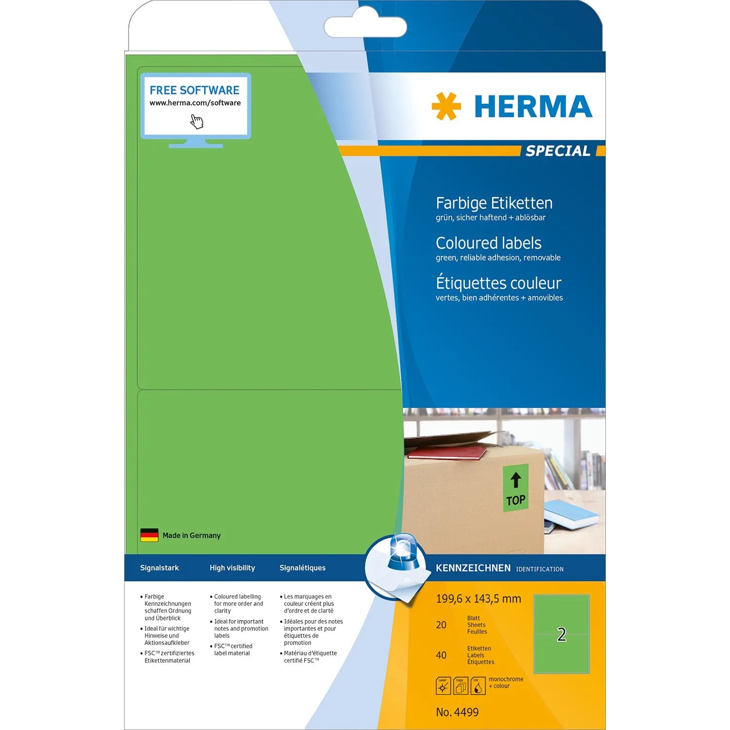 40 HERMA Etiketten 4499 grün