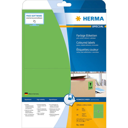 40 HERMA Etiketten 4499 grün