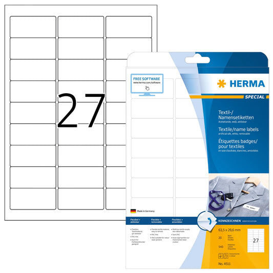 540 HERMA Namensetiketten 4511 weiß