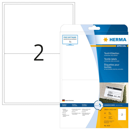 40 HERMA Namensetiketten 4519 weiß