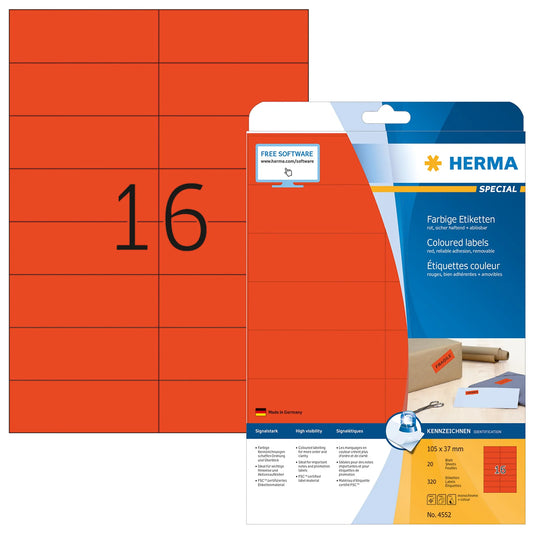 320 HERMA Etiketten 4552 rot
