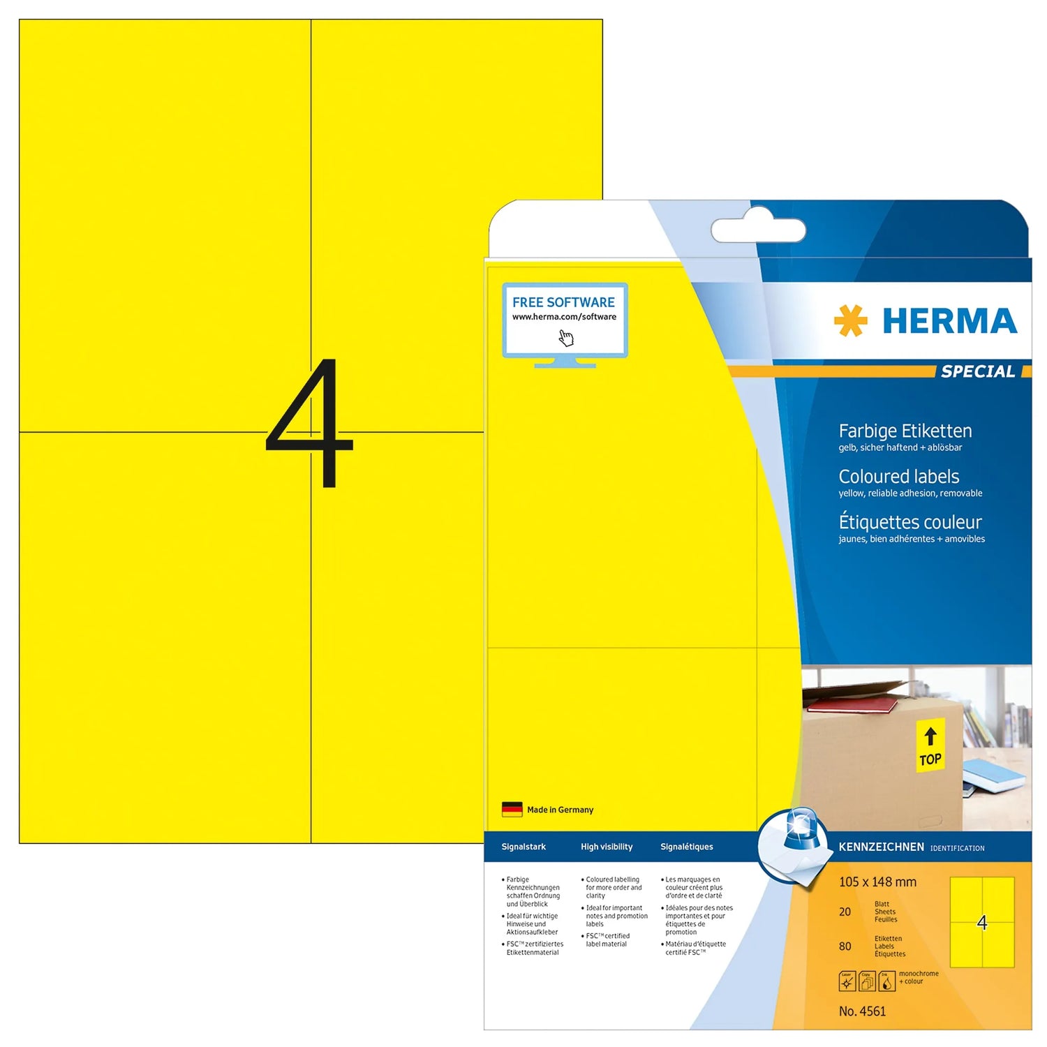 80 HERMA Etiketten 4561 gelb