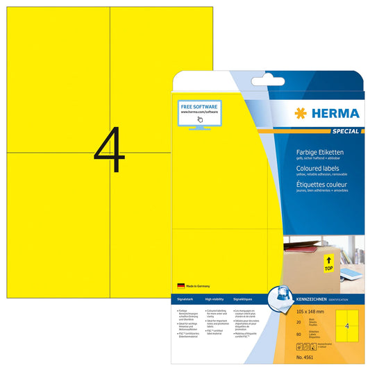 80 HERMA Etiketten 4561 gelb