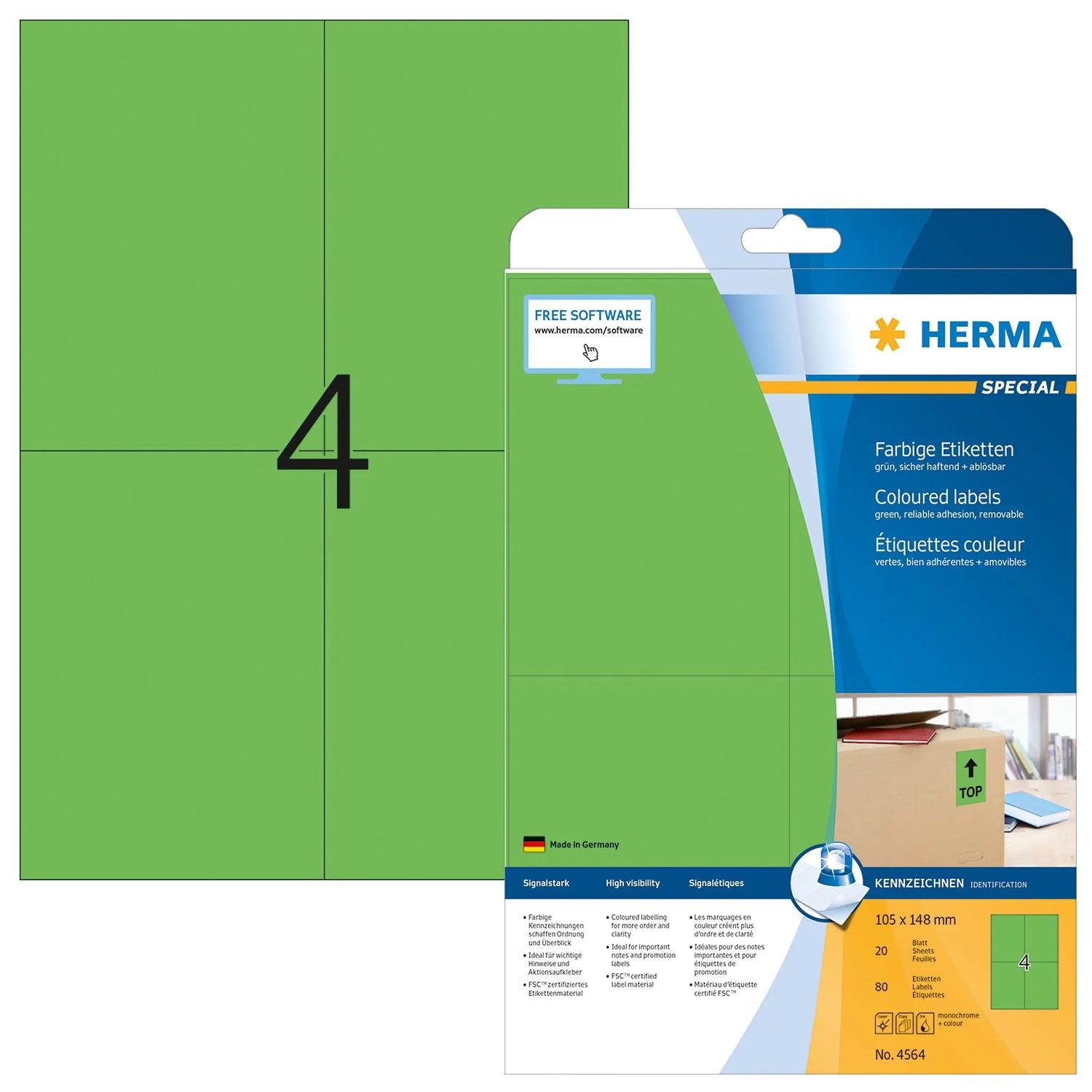 80 HERMA Etiketten 4564 grün
