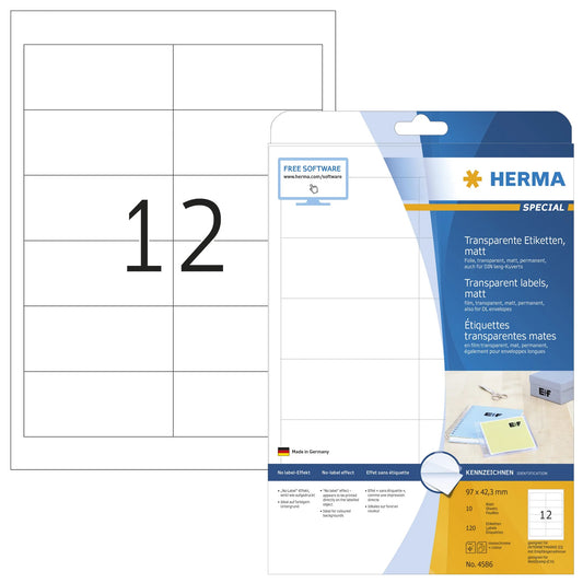 120 HERMA Folienetiketten 4586 transparent