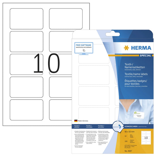 100 HERMA Namensetiketten 4587 weiß