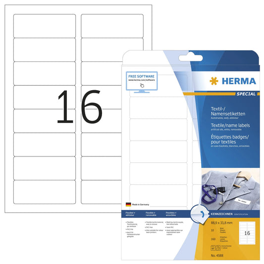 160 HERMA Namensetiketten 4588 weiß