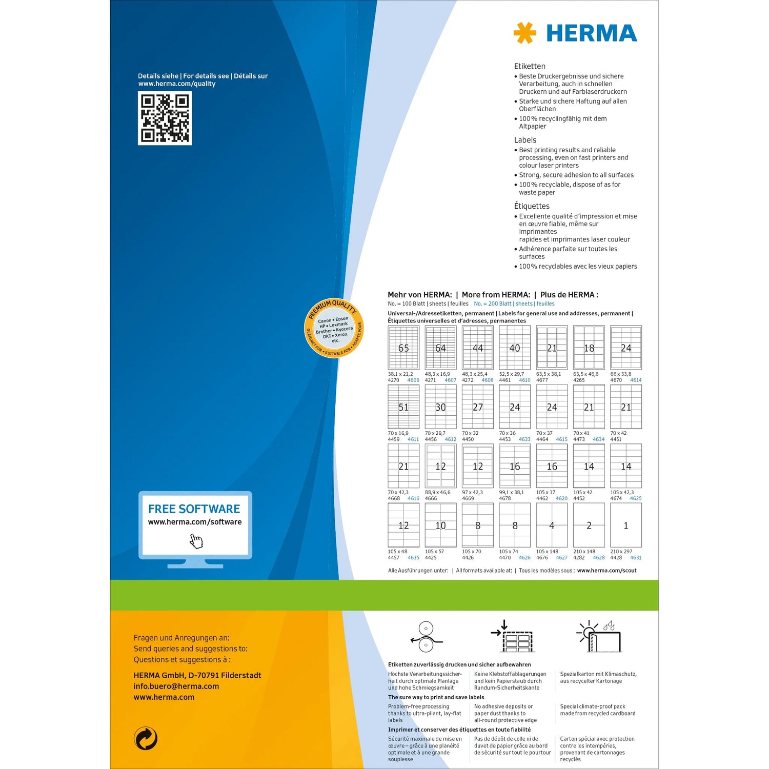 3.200 HERMA Etiketten 4619 weiß