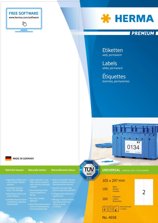 200 HERMA Etiketten 4658 weiß
