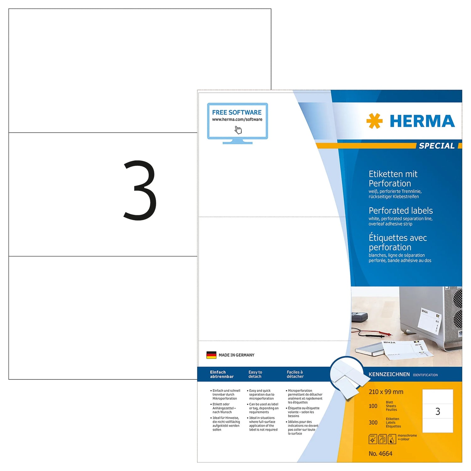300 HERMA Etiketten 4664 weiß