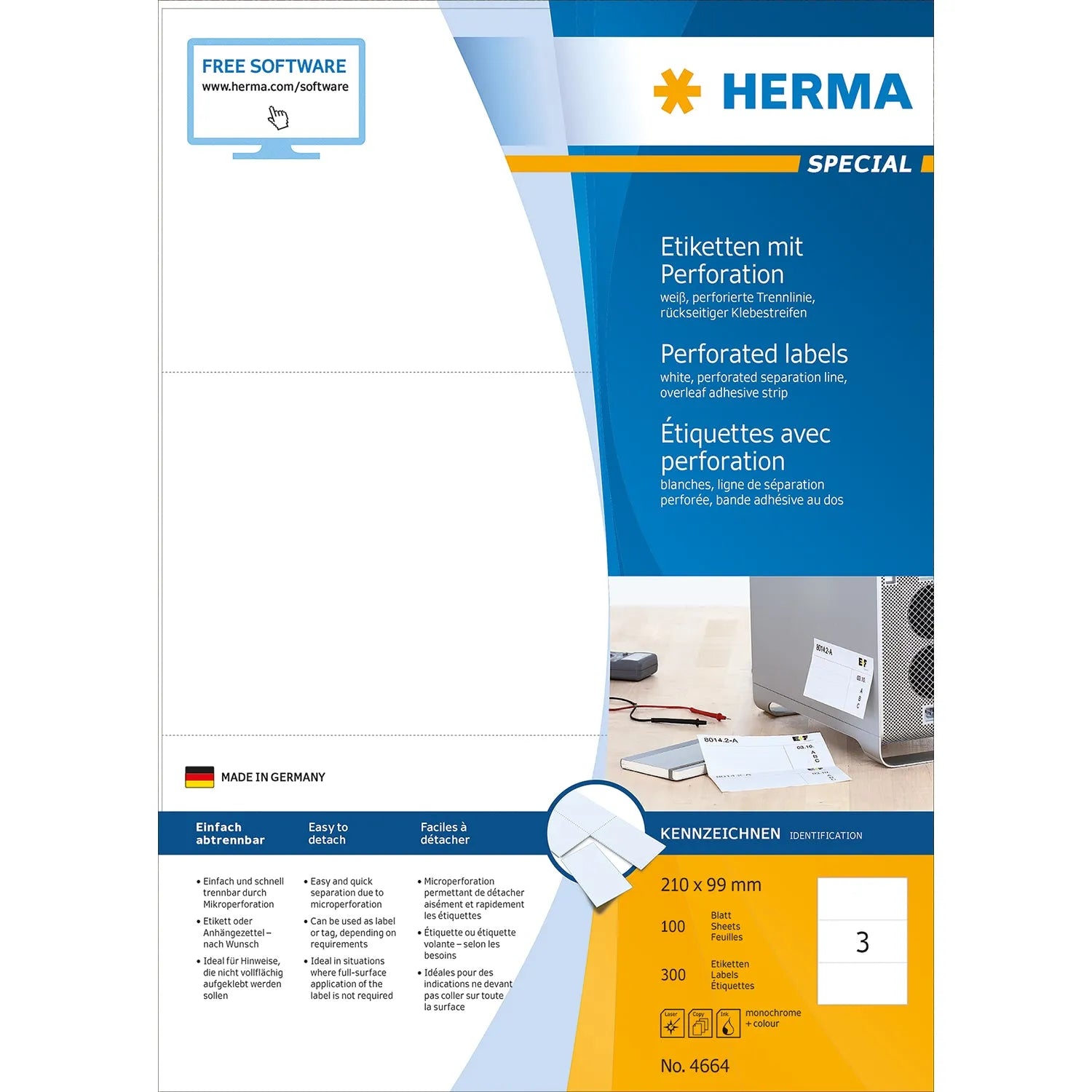 300 HERMA Etiketten 4664 weiß