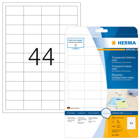 1.100 HERMA Folienetiketten 4680 transparent