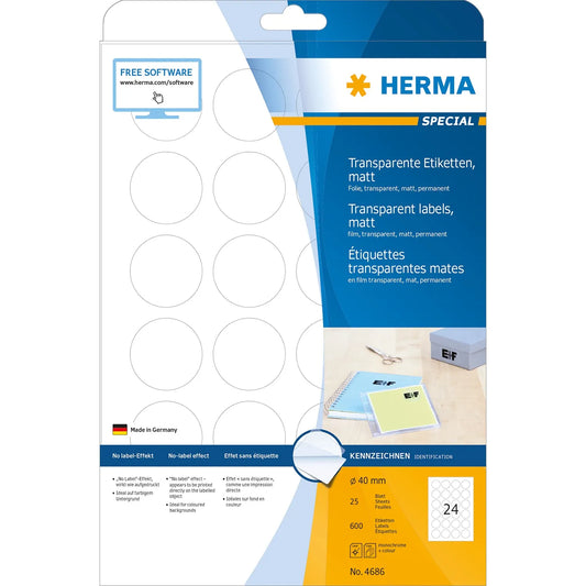 600 HERMA Folienetiketten 4686 transparent