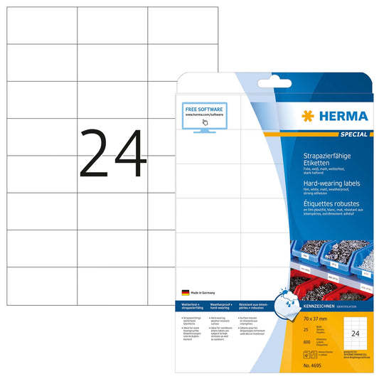 600 HERMA wetterfeste Folienetiketten 4695 weiß