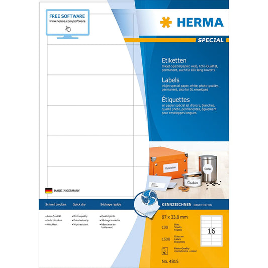 1.600 HERMA Etiketten 4815 weiß