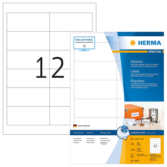 1.200 HERMA Etiketten 4816 weiß