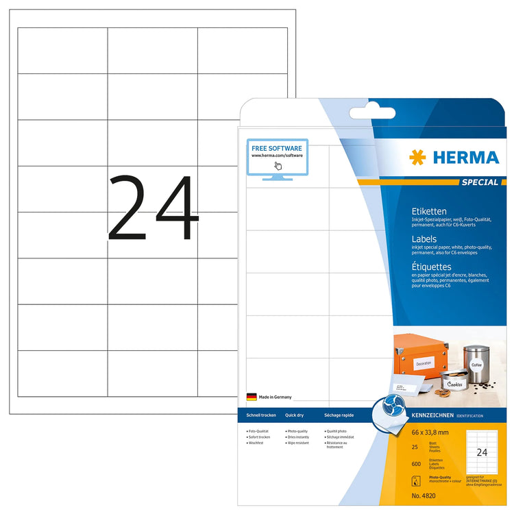 600 HERMA Etiketten 4820 weiß