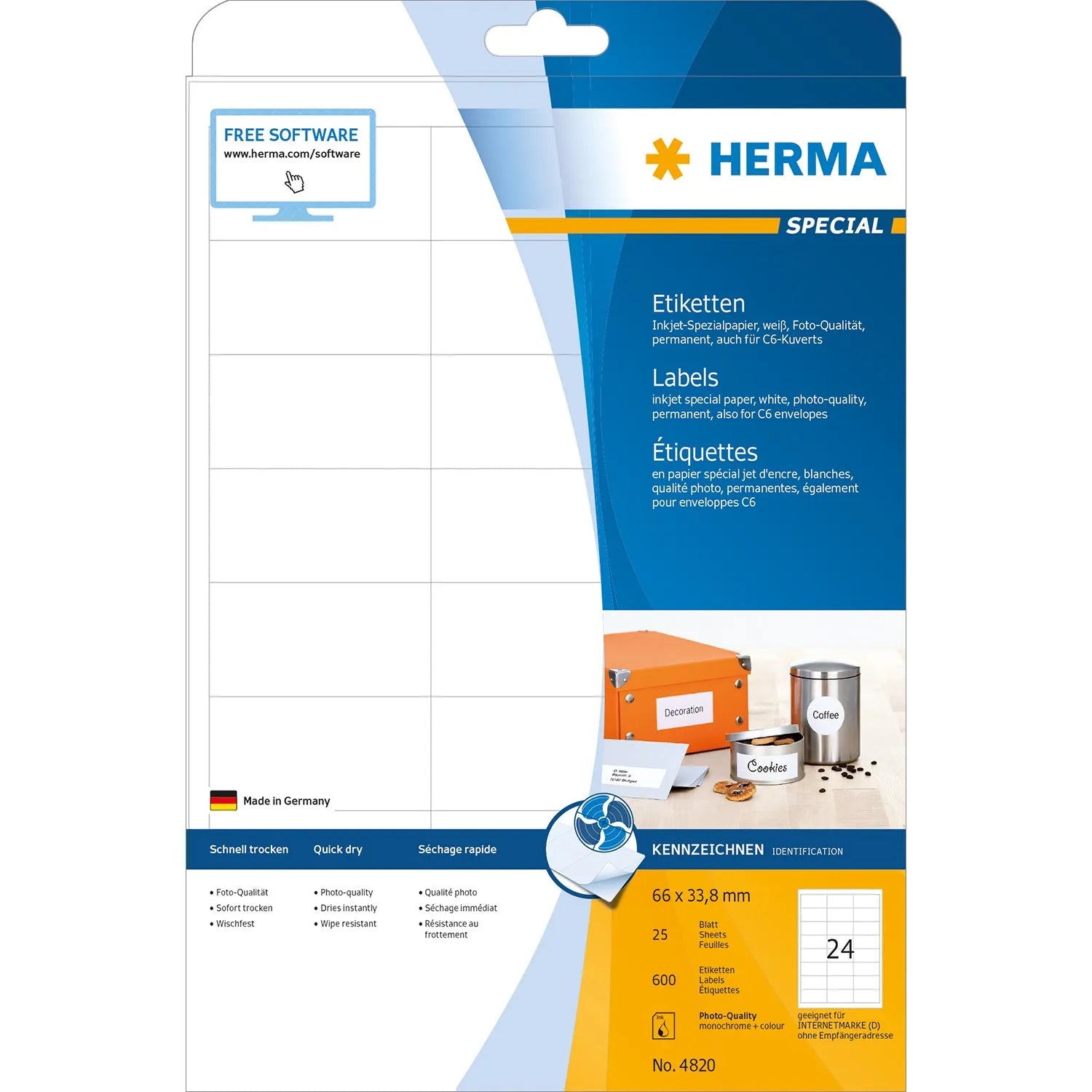 600 HERMA Etiketten 4820 weiß