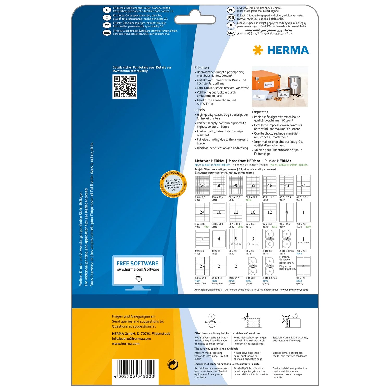 600 HERMA Etiketten 4820 weiß