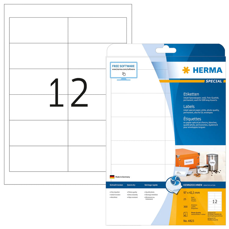 300 HERMA Etiketten 4823 weiß