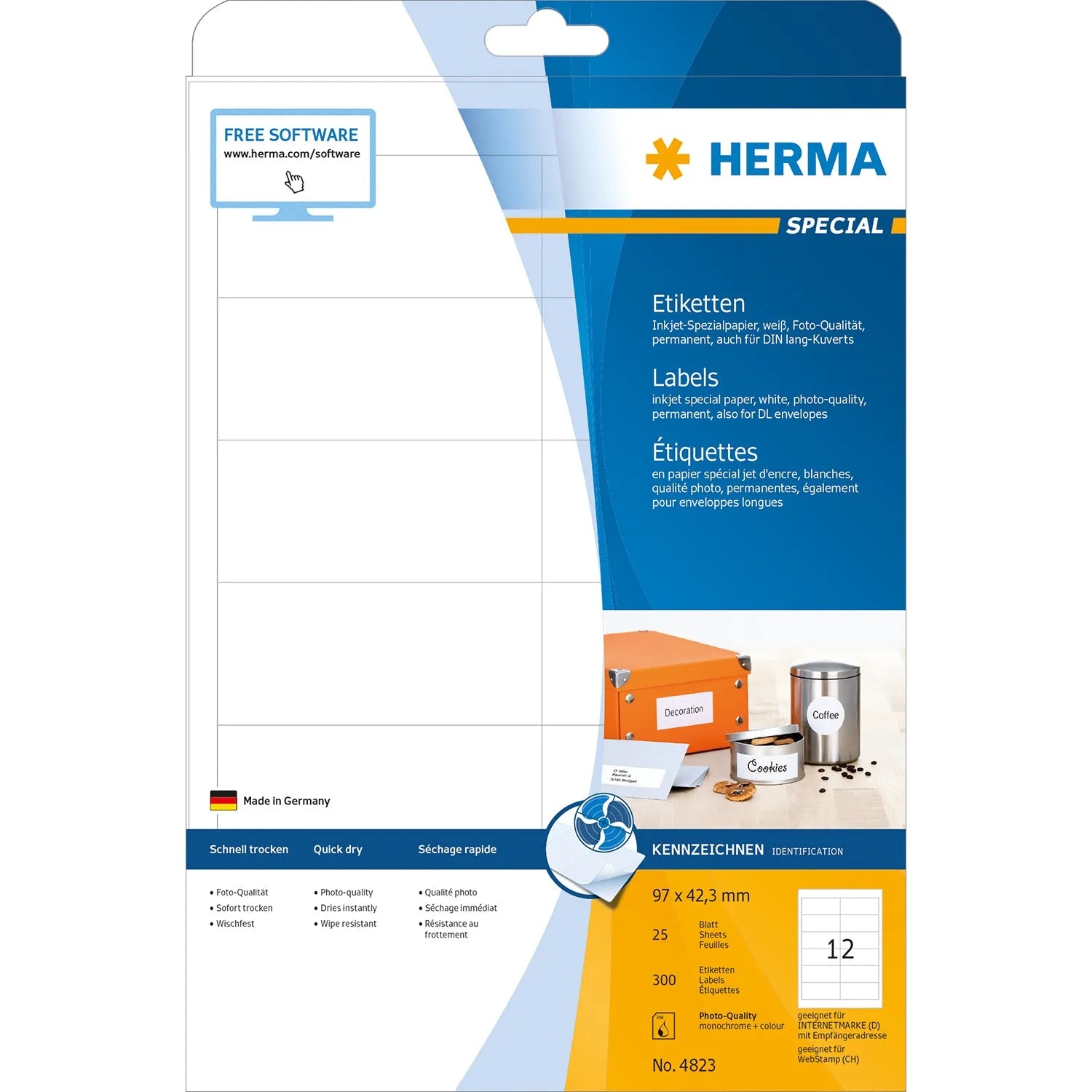 300 HERMA Etiketten 4823 weiß