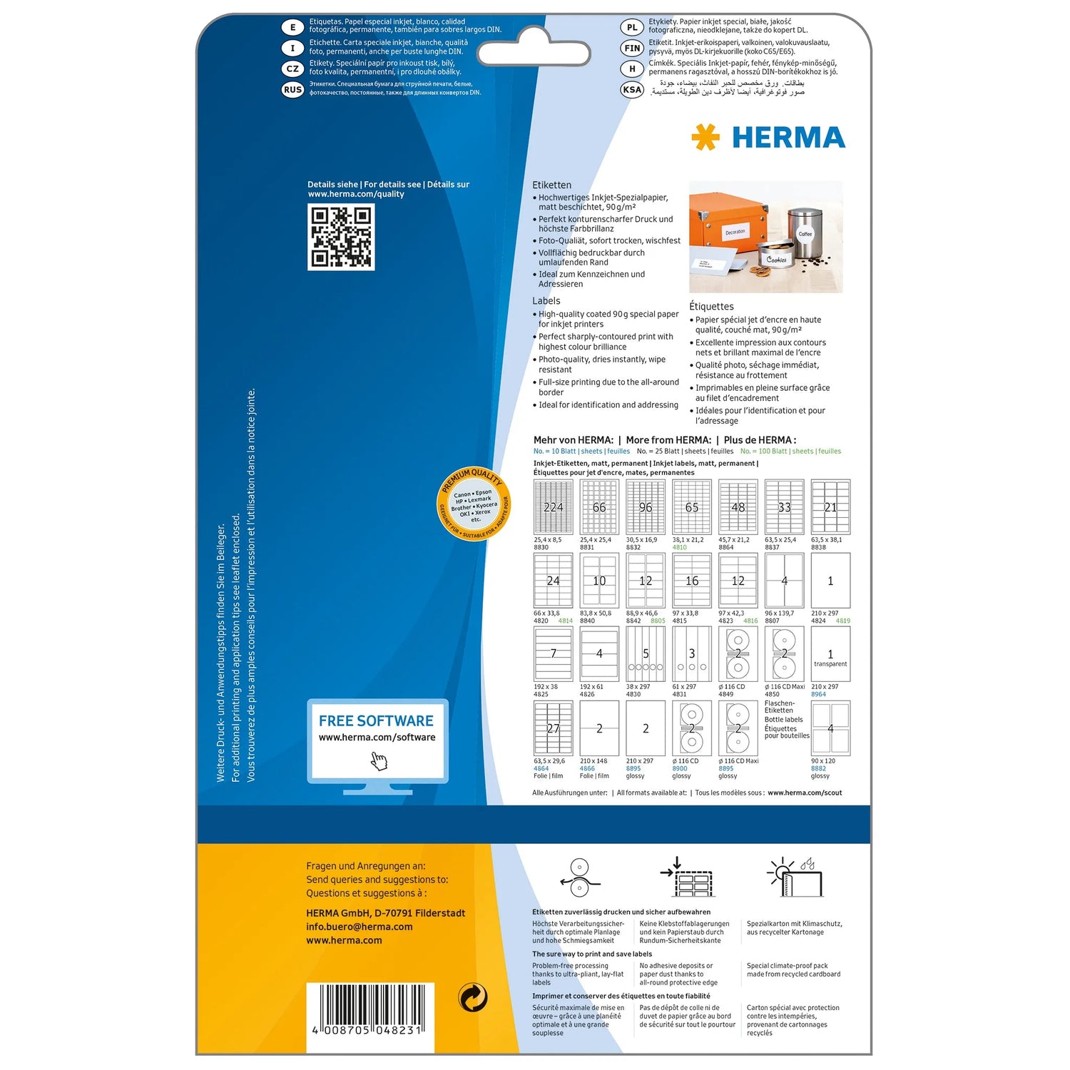 300 HERMA Etiketten 4823 weiß