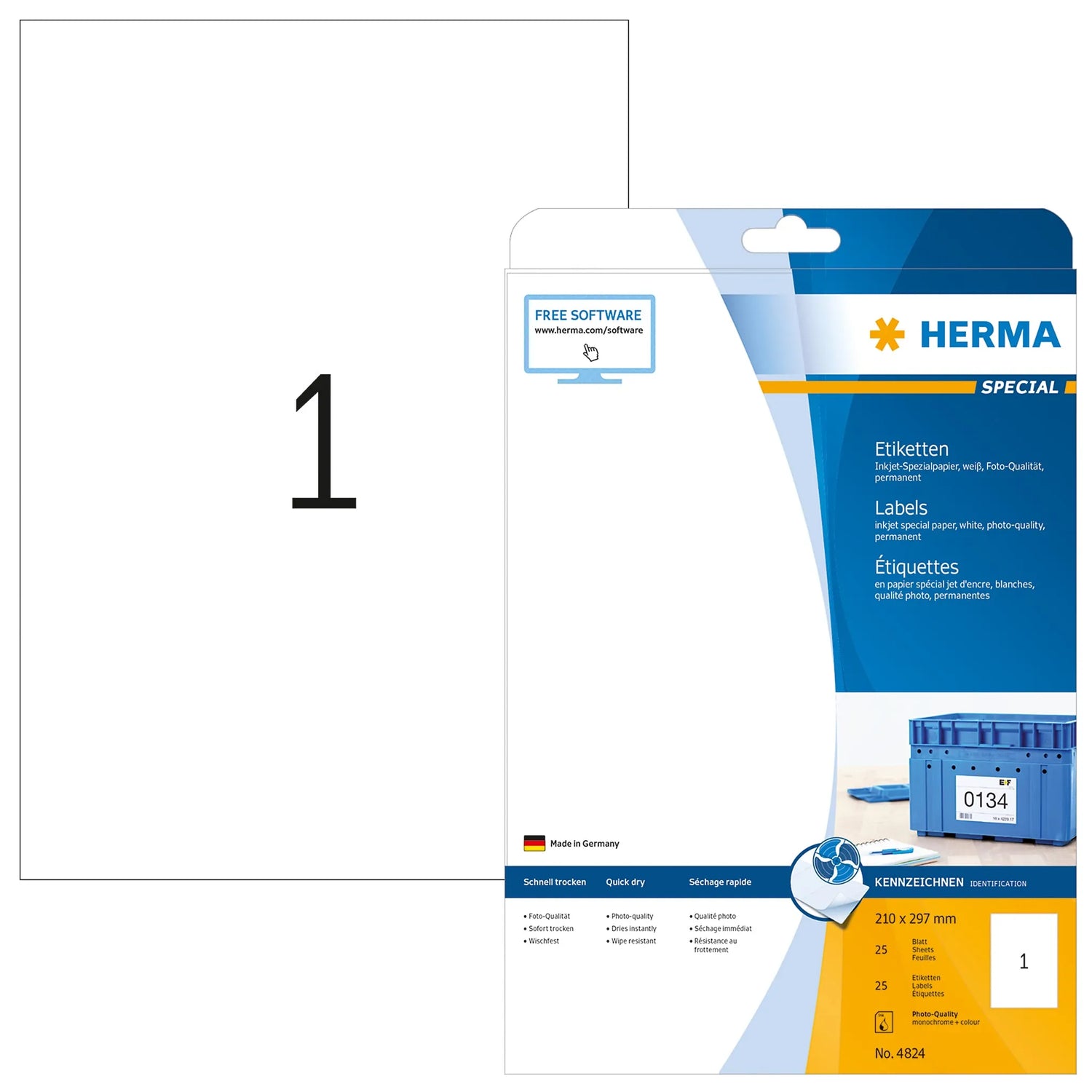25 HERMA Etiketten 4824 weiß