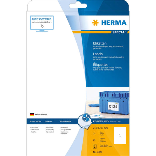 25 HERMA Etiketten 4824 weiß