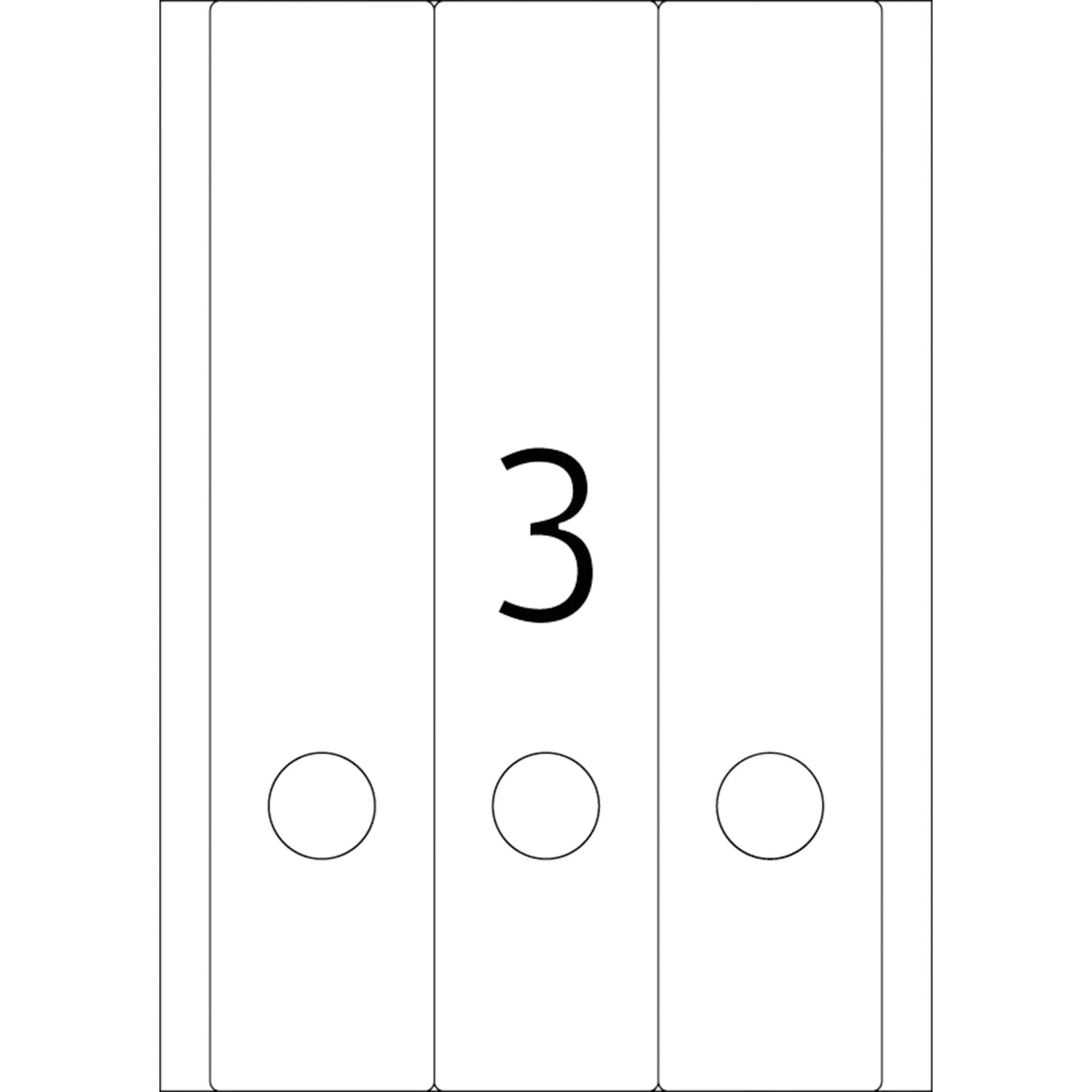 75 HERMA Ordneretiketten 4831 weiß für 7,0 - 8,0 cm Rückenbreite