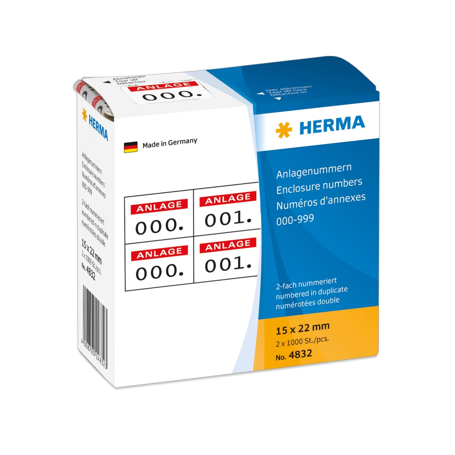HERMA Klebenummern 4832 nummeriert von 0-999