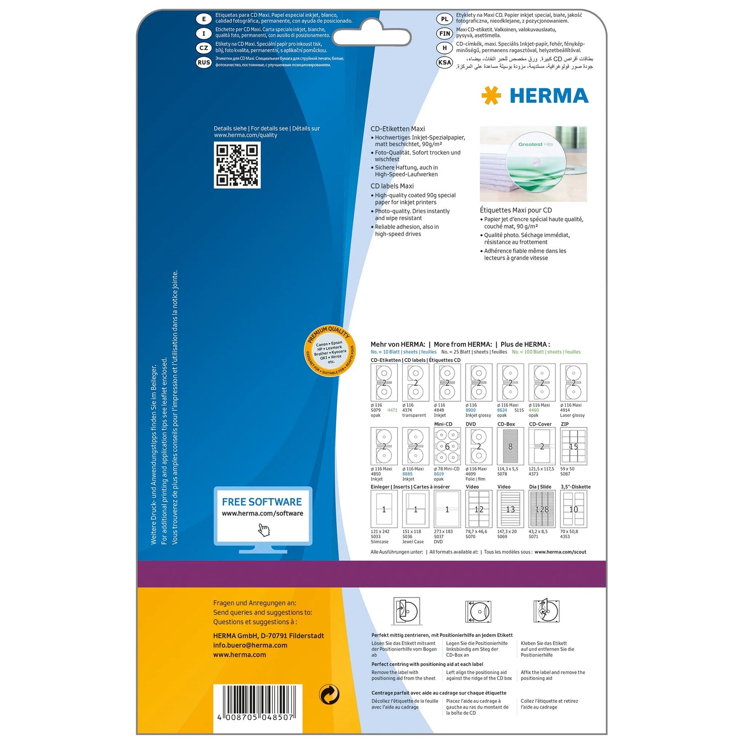50 HERMA CD-Etiketten 4850 weiß