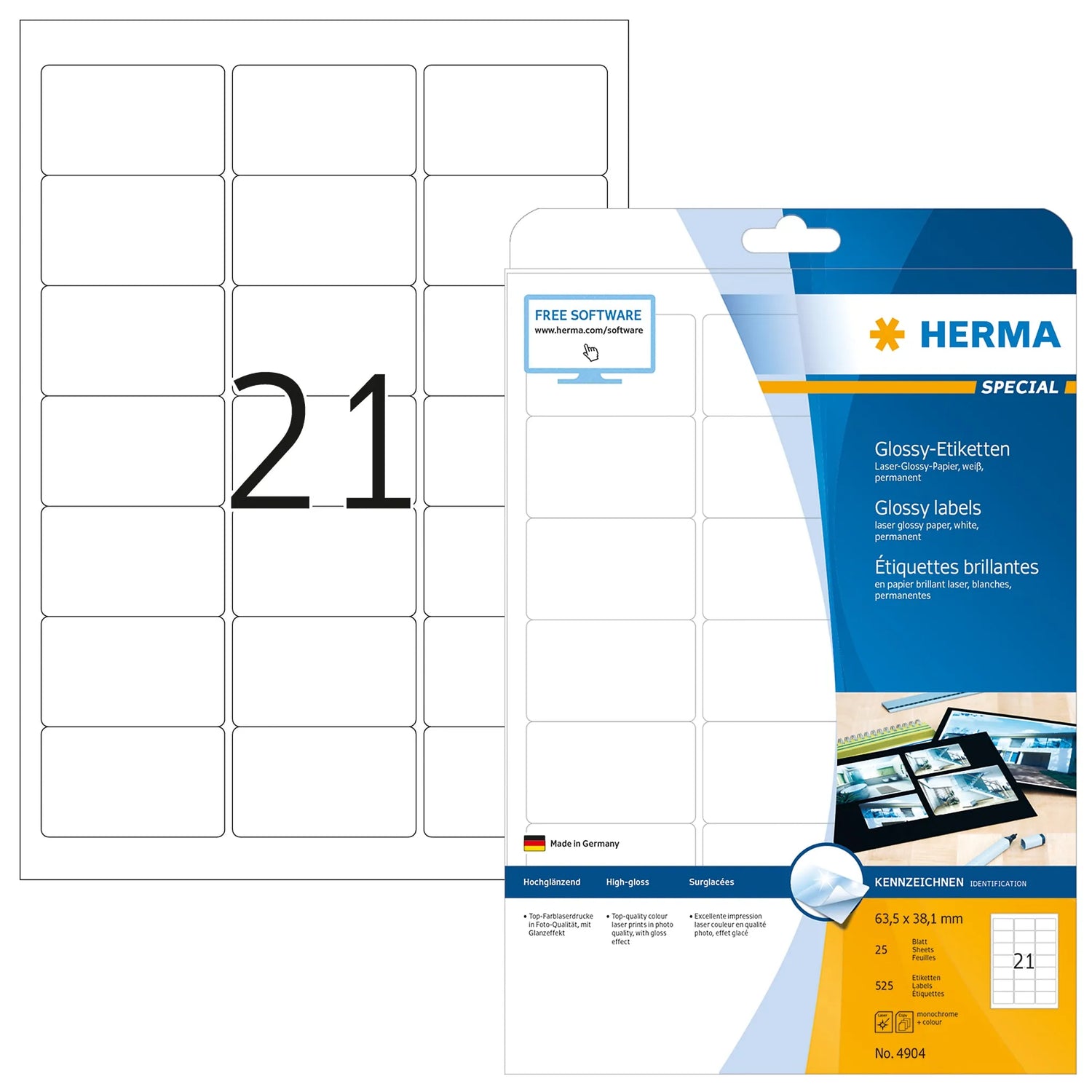 525 HERMA Etiketten 4904 weiß