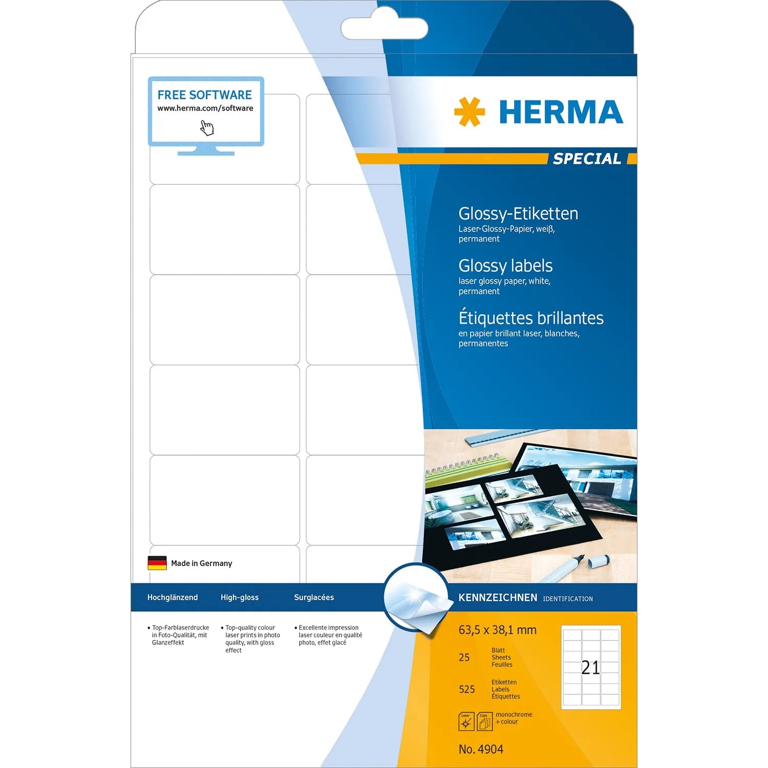 525 HERMA Etiketten 4904 weiß