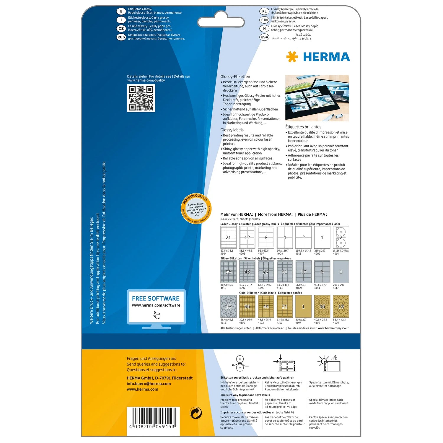 50 HERMA Etiketten 4915 weiß