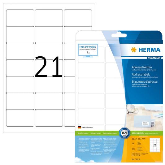 525 HERMA Etiketten 5029 weiß