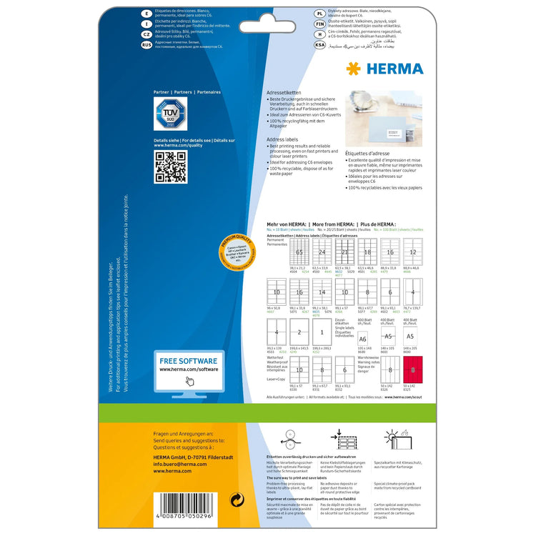525 HERMA Etiketten 5029 weiß