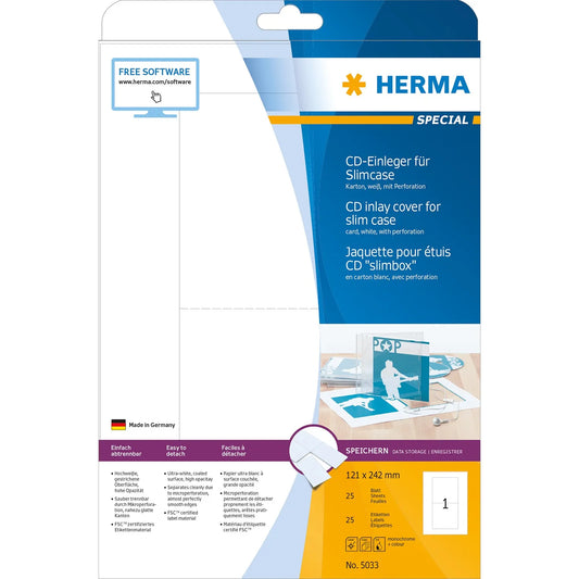 25 HERMA CD-Einleger 5033 weiß