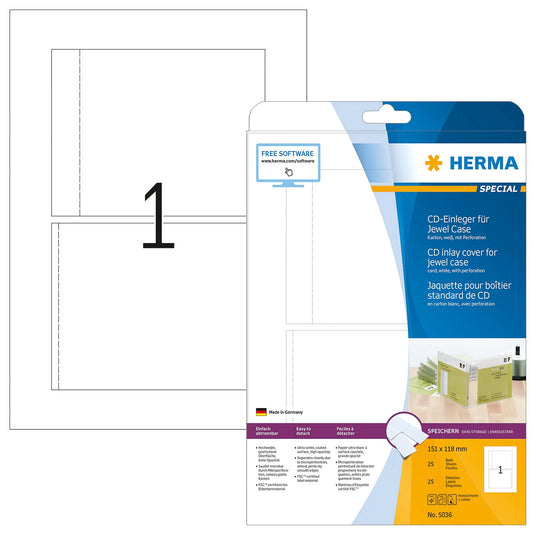 25 HERMA CD-Einleger 5036 weiß