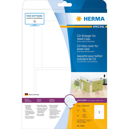 25 HERMA CD-Einleger 5036 weiß
