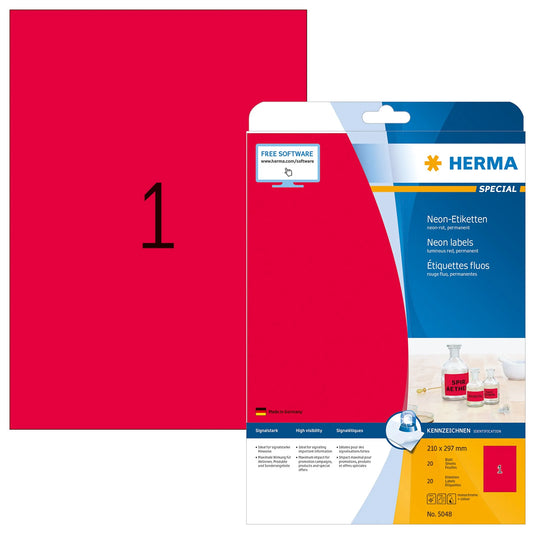 20 HERMA Etiketten 5048 rot