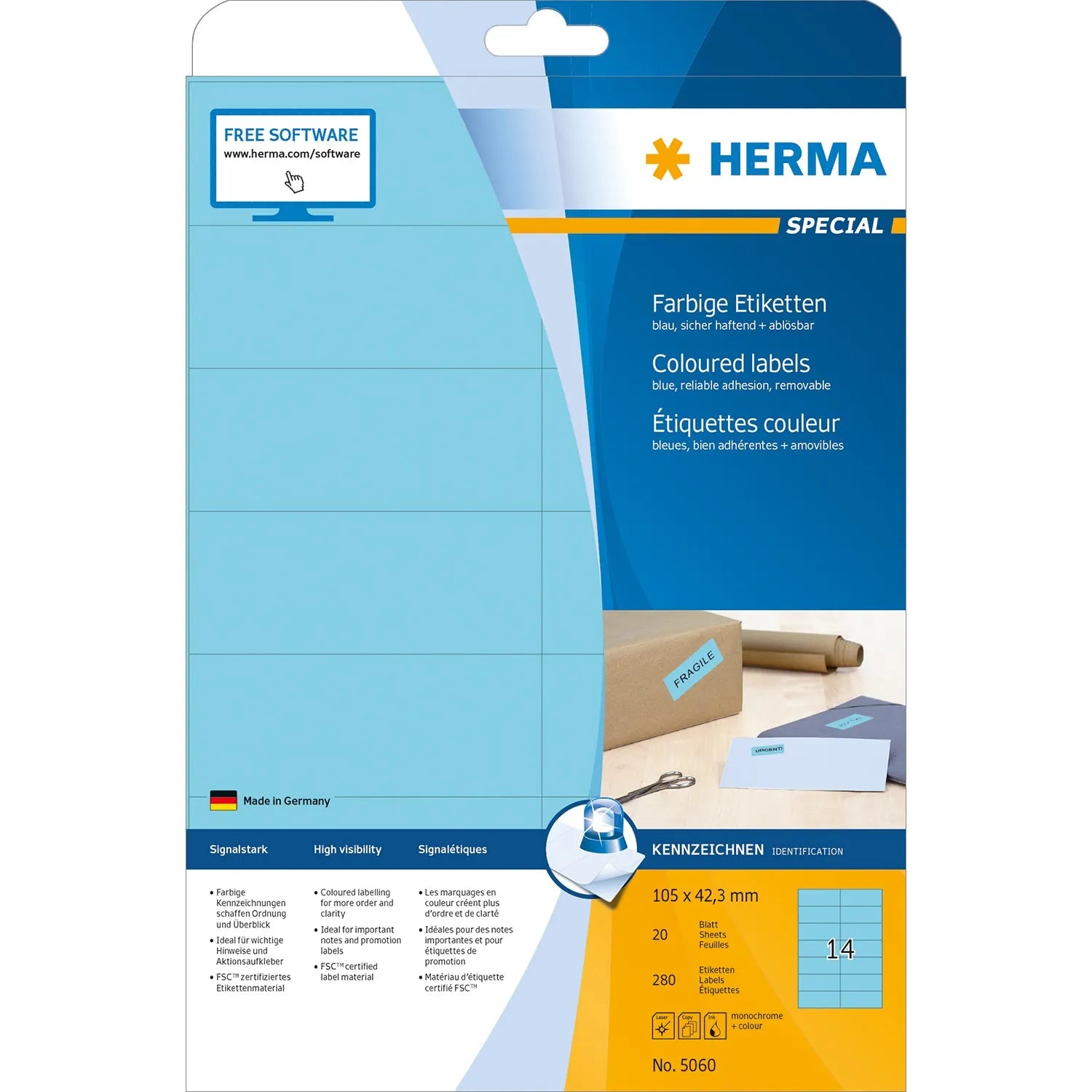280 HERMA Etiketten 5060 blau
