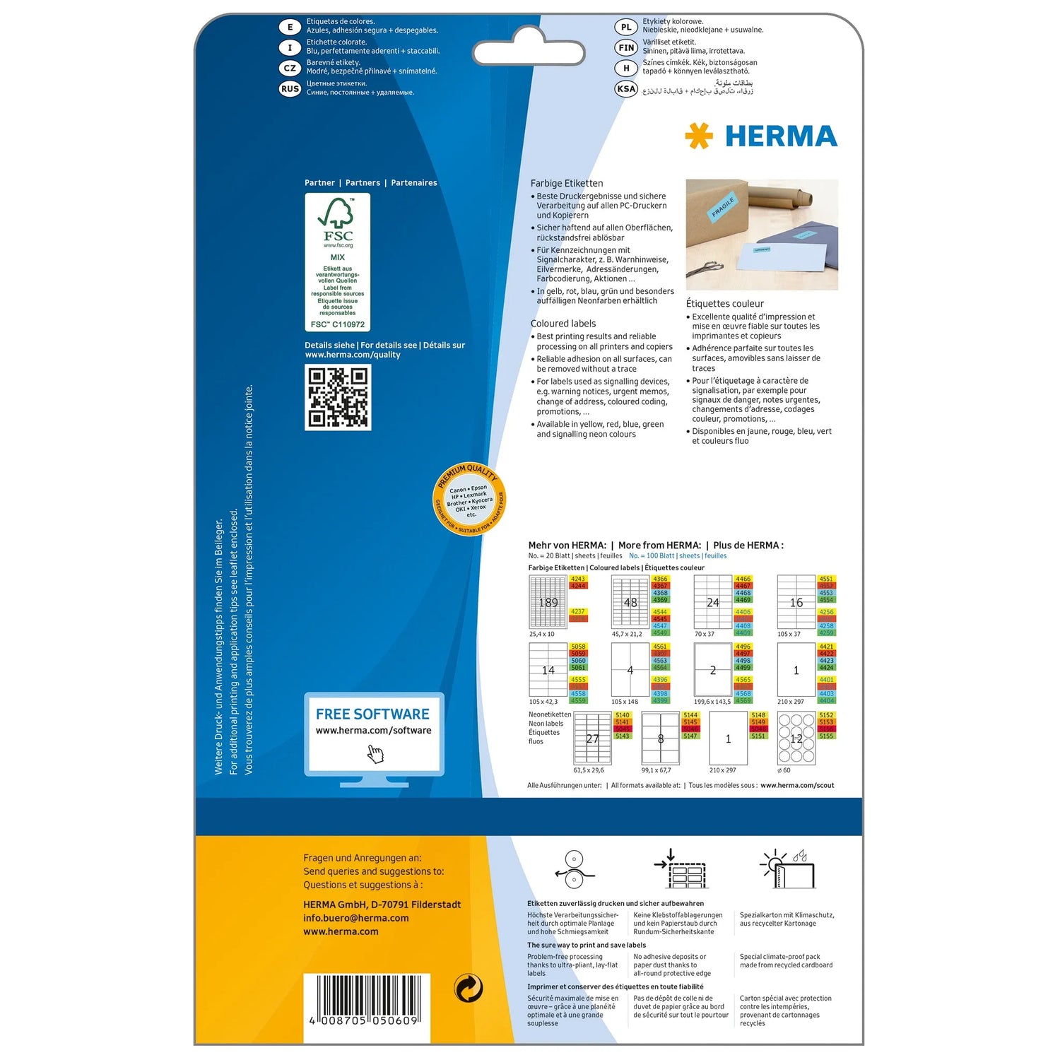 280 HERMA Etiketten 5060 blau
