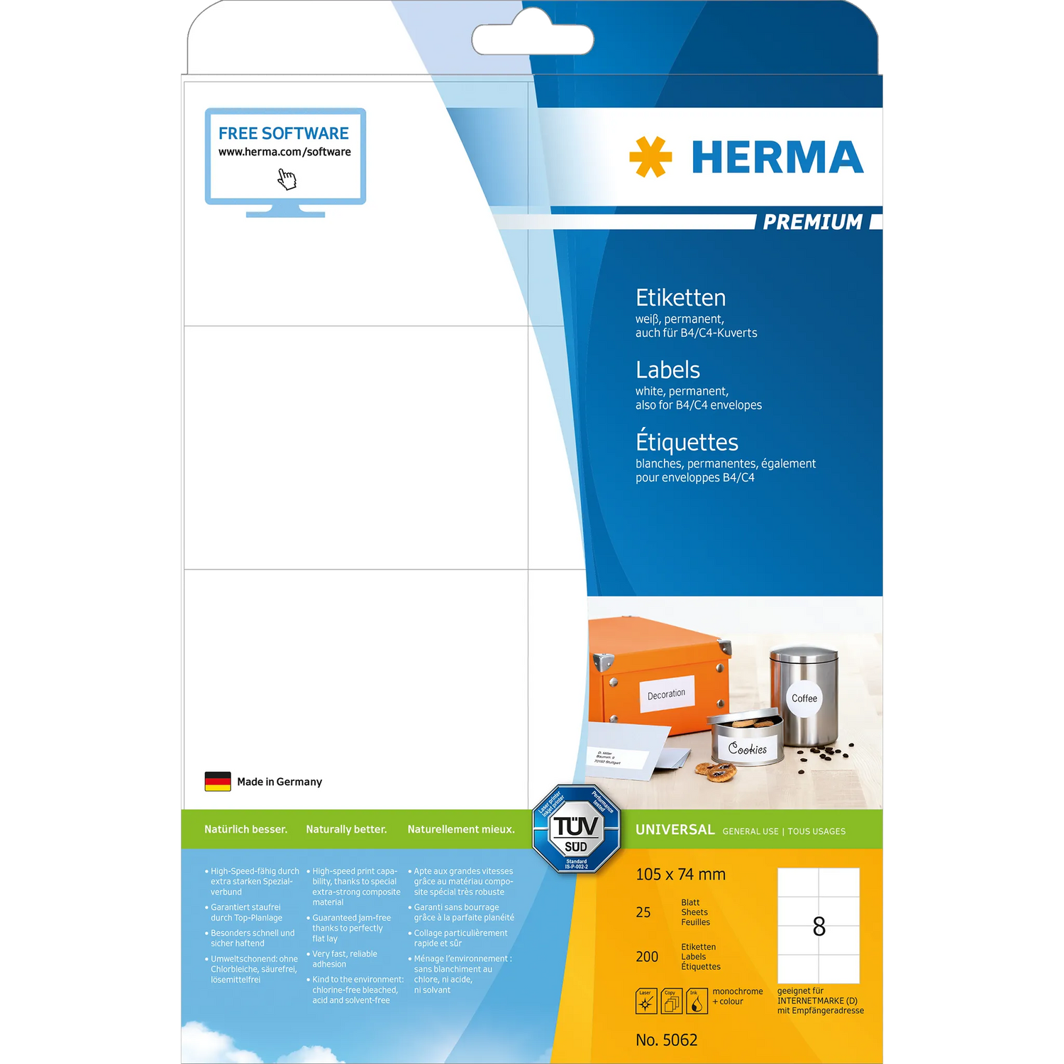 200 HERMA Etiketten 5062 weiß